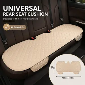 1pc Fit Car Seat Cushion Suitable for Sedans, SUVs, Trucks, RVs - Breathable Rear Row 3-Seater Short Plush Cushion Pad, No Tying Required, No Backrest, All-Season for MPVs, for Hilly Roads & Vehicle