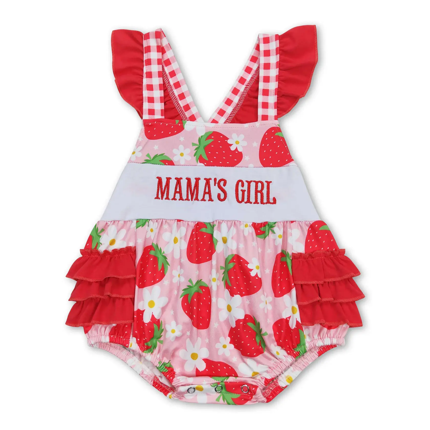 Strawberry Embroidery MAMA'S Girls OnePieces for Girls, Toddler Romper Girls