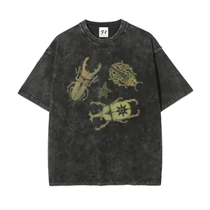 180g[100%cotton]Allomyrina Dichotoma Insect Lover Shirt  S~5XL Oversize Unisex Washed T-Shirt for Women and Men's Unisex Fit Batik Cotton Oversize Streetwear Menswear  Super Soft Pre-Shrunk