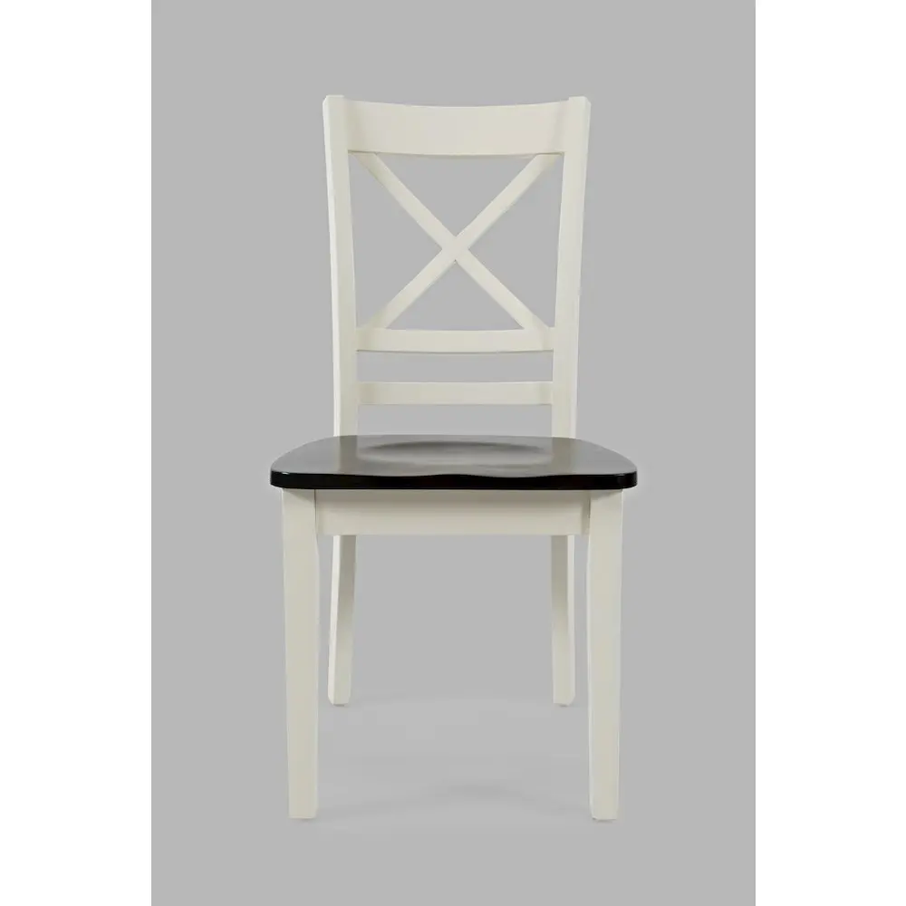 Classic Asbury Park Solid Wood Rustic Farmhouse Cross-Back Dining Chairs (Set of 2) - Curved Solid Back, 2 Seats, Sturdy, Premium Craftsmanship, Kitchen Indoor Furniture, Two Seats