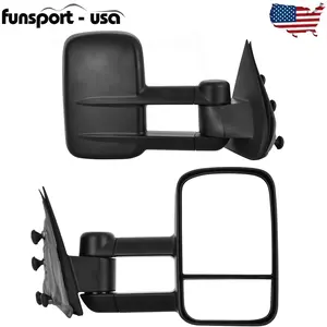 【Springtok】YITAMOTOR 1Pair Towing Mirrors Compatible with 2014-2018 Chevy Silverado GMC Sierra 1500 & 2500 HD, Manual Telescoping Folding