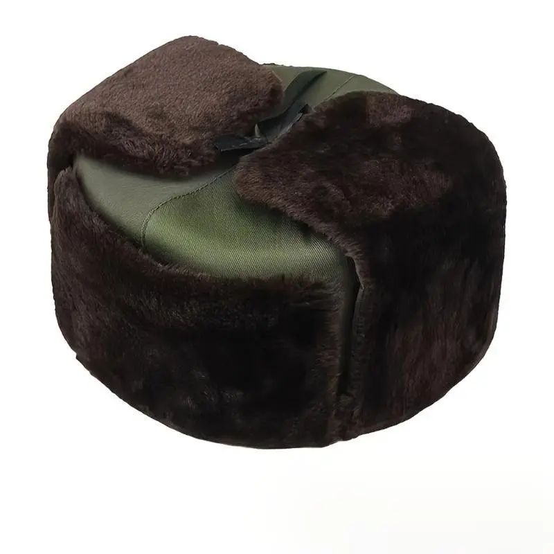 Earmuffs green cloth brown