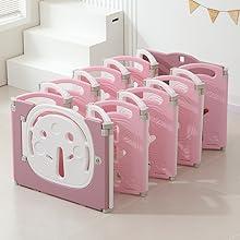 Baby Playpen,Foldable Playpen for Babies and Toddlers,Kids Activity Centre Safety Play Yard,Safety Gates for Indoor&Outdoor,Toddler Fence Play Area,Portable, Educational, 18 Panels