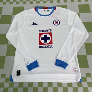 24 25 MEXICO LIGA MX CRUZ AZUL Away Long Sleeve Soccer Jersey Quick Dry Fan Edition