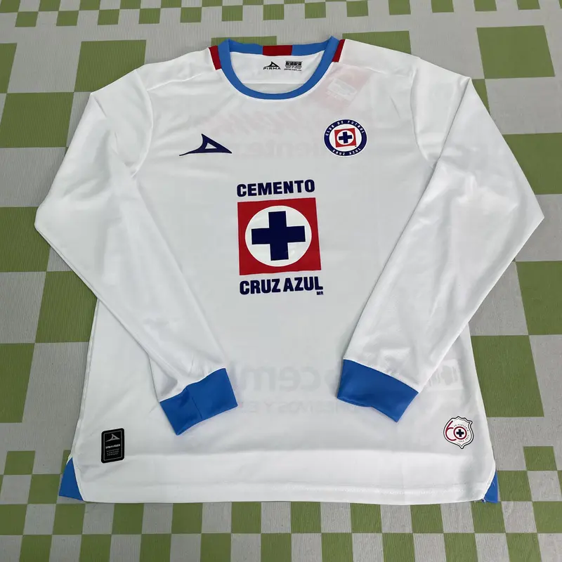 24 25 MEXICO LIGA MX CRUZ AZUL Away Long Sleeve Soccer Jersey Quick Dry Fan Edition