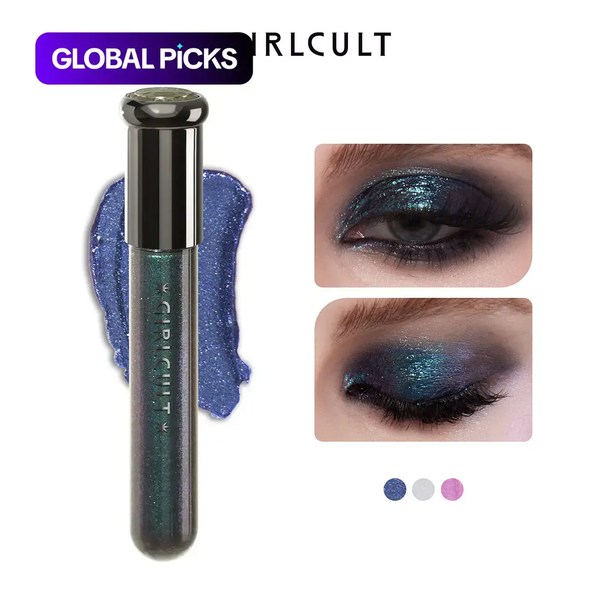 GIRLCULT Quick-drying High Pigmented Shimmer Glitter Liquid Eyeshadow Stick, Colorful Eye Cosmetic Makeup, Beauty Eyeshadows, Glitter Eyeshadows #GLOBAL PICKS
