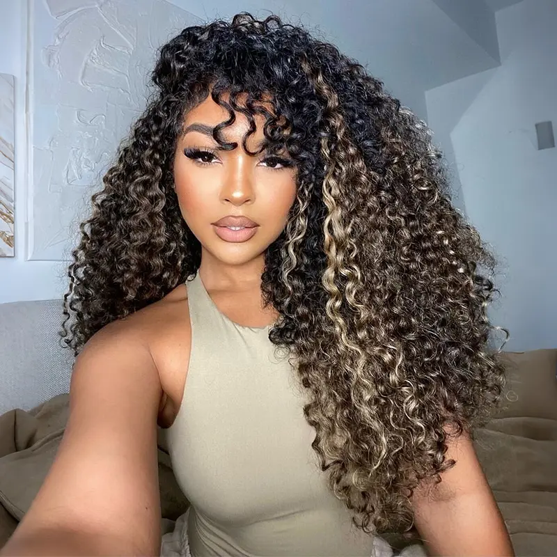 【NEW】ISEE HAIR Wear Go Half Wig Highlight Brown Burmese Curly With Draw-strings InvisiFit Strap Flip Over Wig Adjustable Fit Vacation Hair #SummerWins #DealsForYouDays