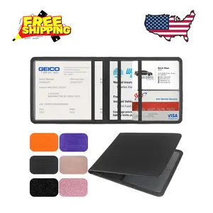 Car Registration and Insurance Holder, Leather Registration and Insurance Card Holder
