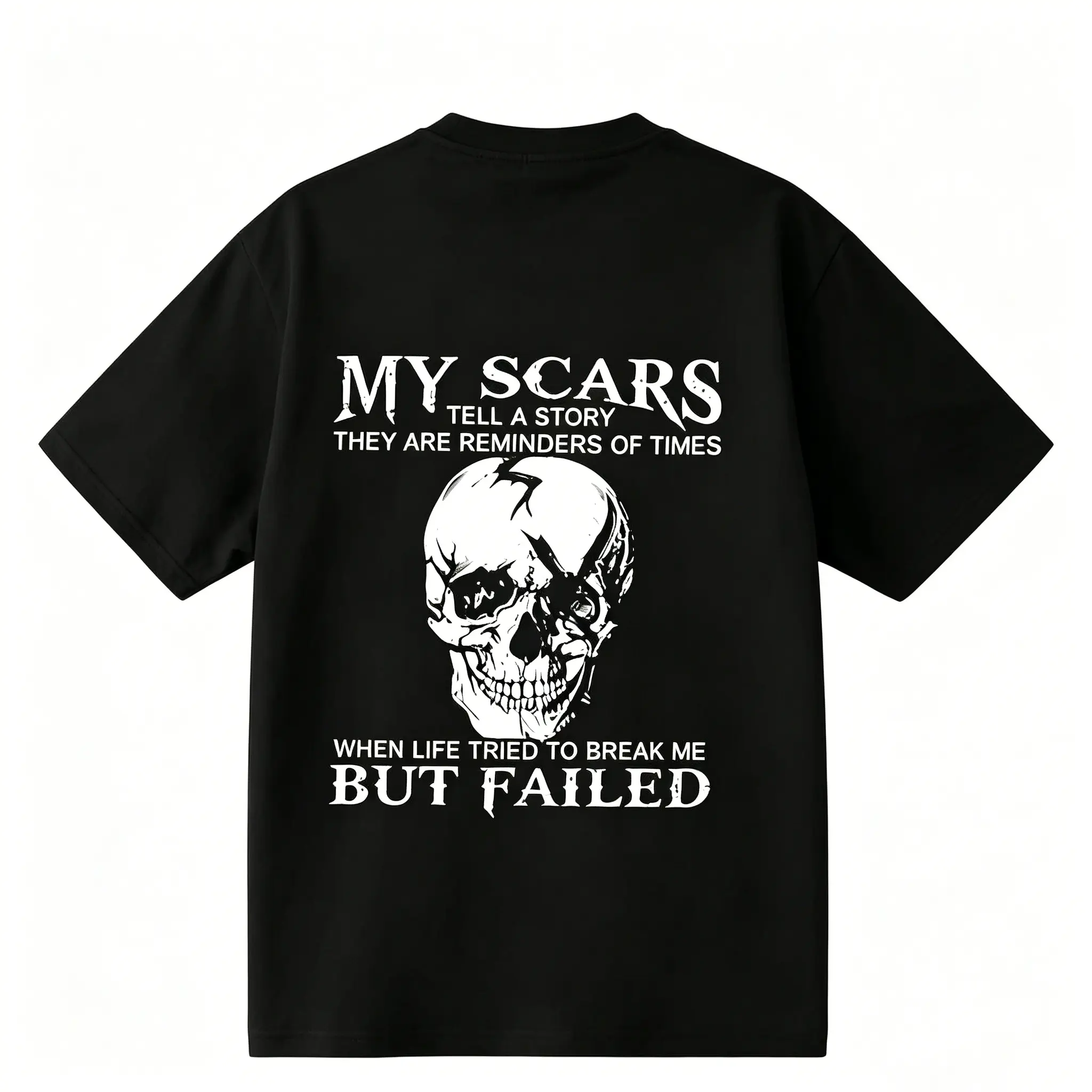 Men's Skull Graphic Hoodie - Gender-Neutral Comfortable Long Sleeve Breathable Top with "My Scars Tell a Story" Print, Drawstring Fall-Winter Casual Versatile Sweatshirt, Gender-Neutral Men's Hoodies, Comfortable Men's Hoodies