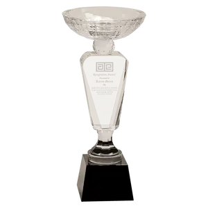 12 Clear Optic Crystal Cup With Black Pedestal Base