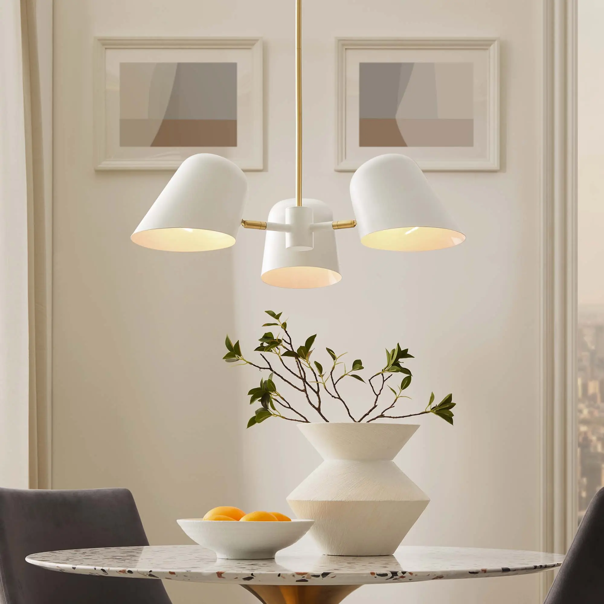 Modway Briana 3-Light Pendant Light in White Modway Briana 3-Light Pendant Light in White
