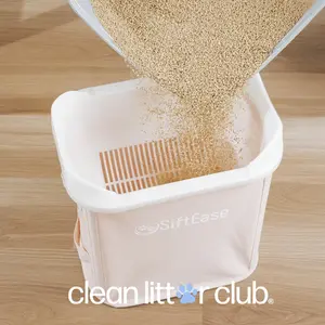 SiftEase Litter Sifter - Fast & Easy Scoop Free Cleaning, Patented Sifting Litter Box Cleaner, Made in USA (Pink)