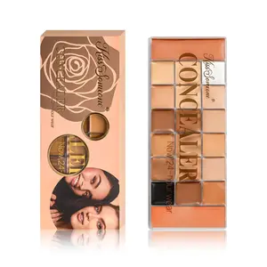 KissSomeone 20-Color Full Coverage Concealer Palette Waterproof Buildable for Deep Skin Tones Flawless Long Lasting Finish