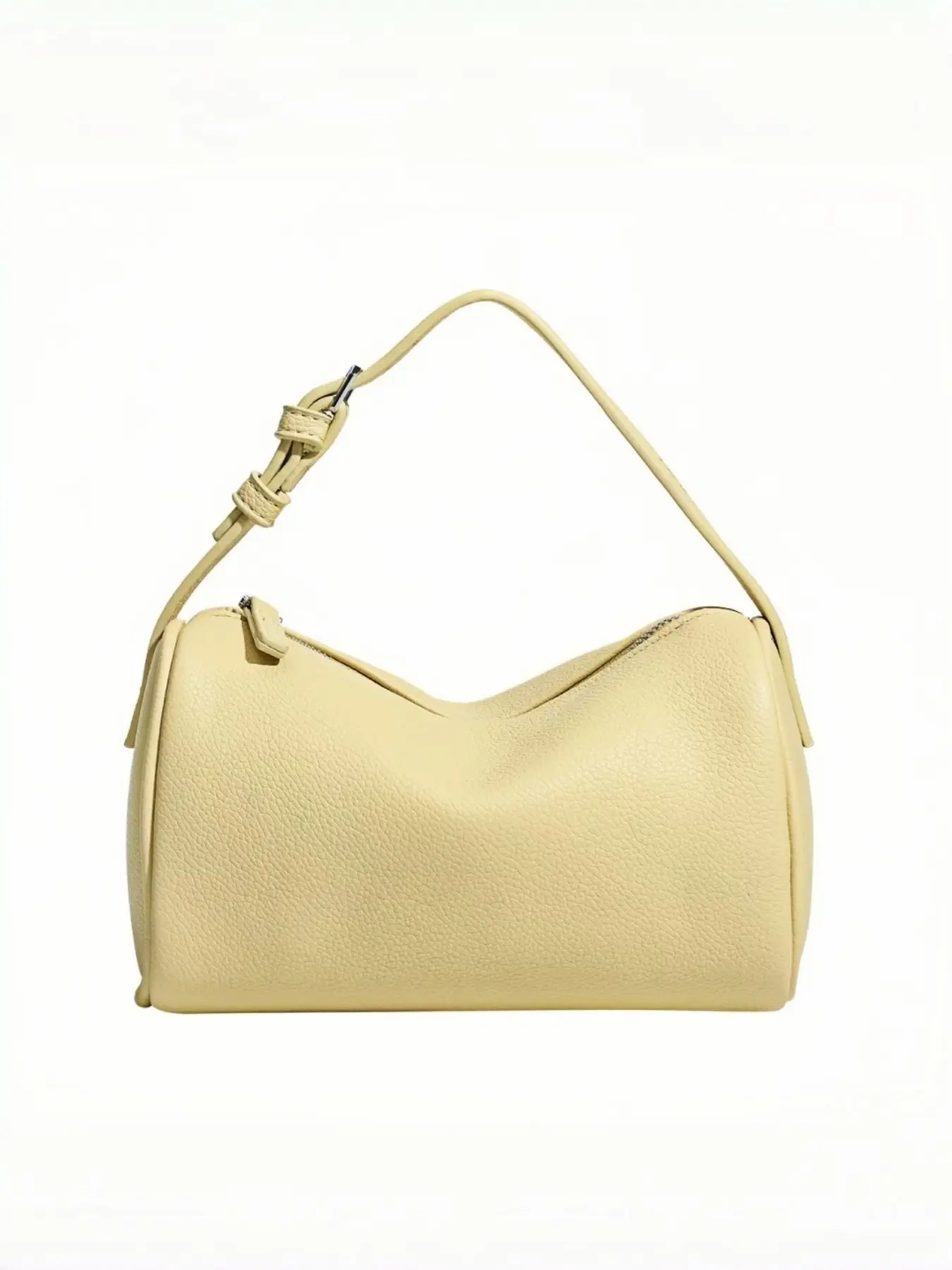 Vintage Cylindrical Underarm Bag, New Boston Cylindrical Bag, Lychee Texture Soft Leather Daily Commute Handbag