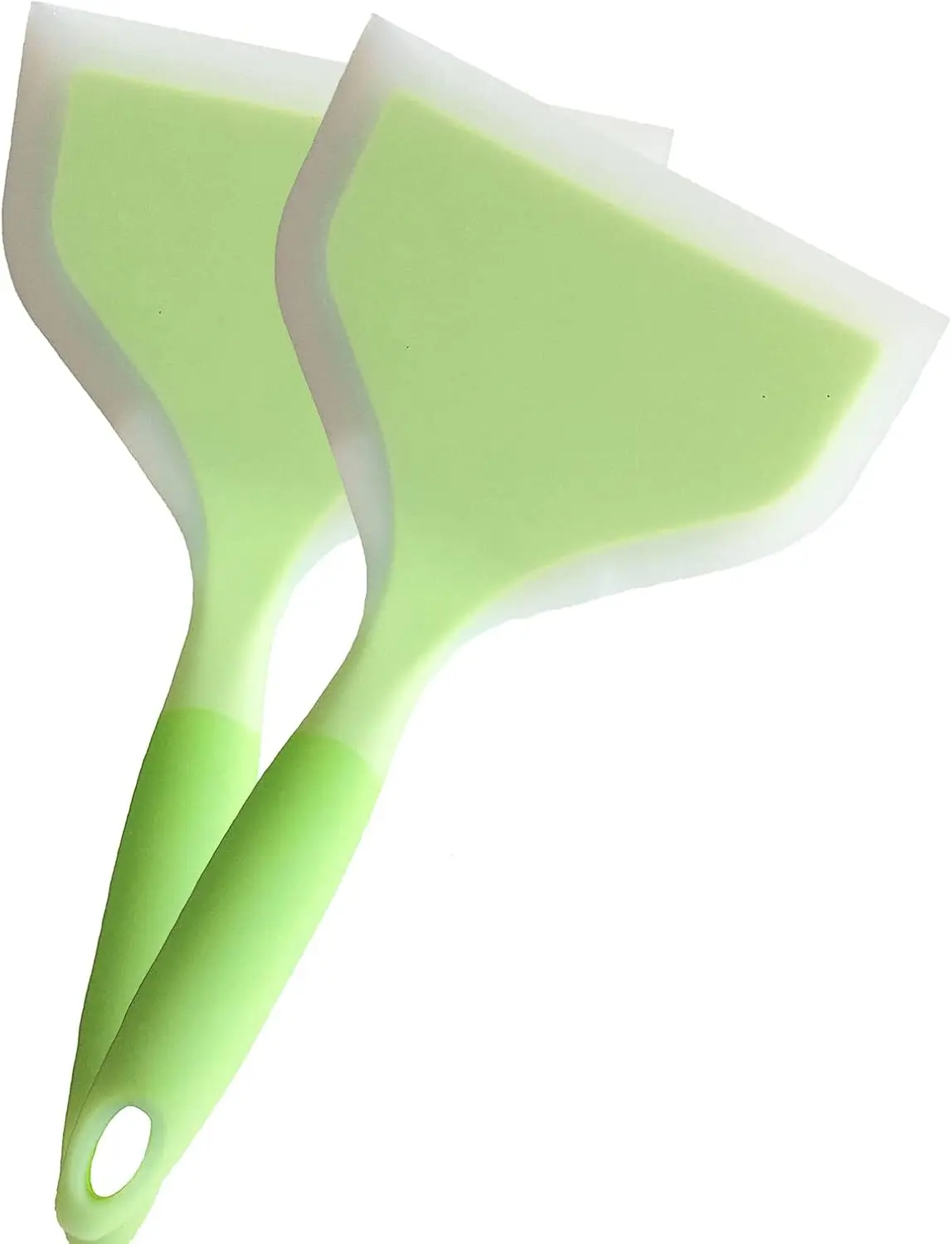 2 Pack Of  Spatula Set For Nonstick Cookware Flat Wide Pancake Spatula  Turner Heat Resistant Kitchen Omlet Flipper For Egg Tamales Pizza (Green)