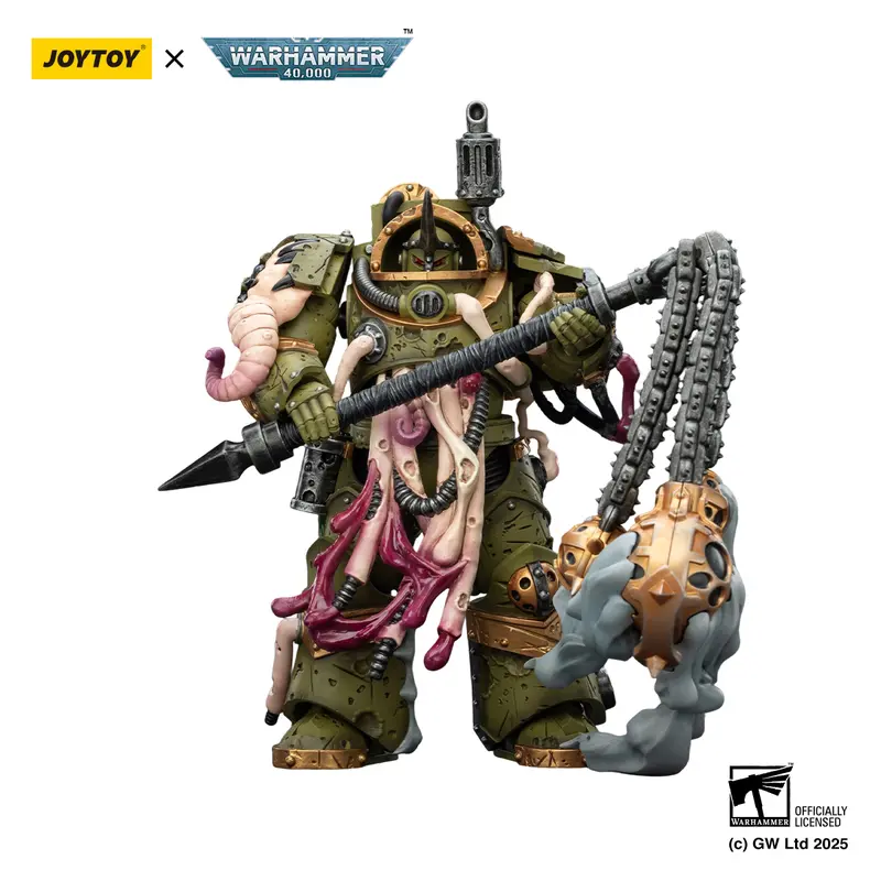JOYTOY Warhammer 40000 1/18 Action Figure Death Guard Blightlord Terminator 2 with Flail of Corruption JT02878