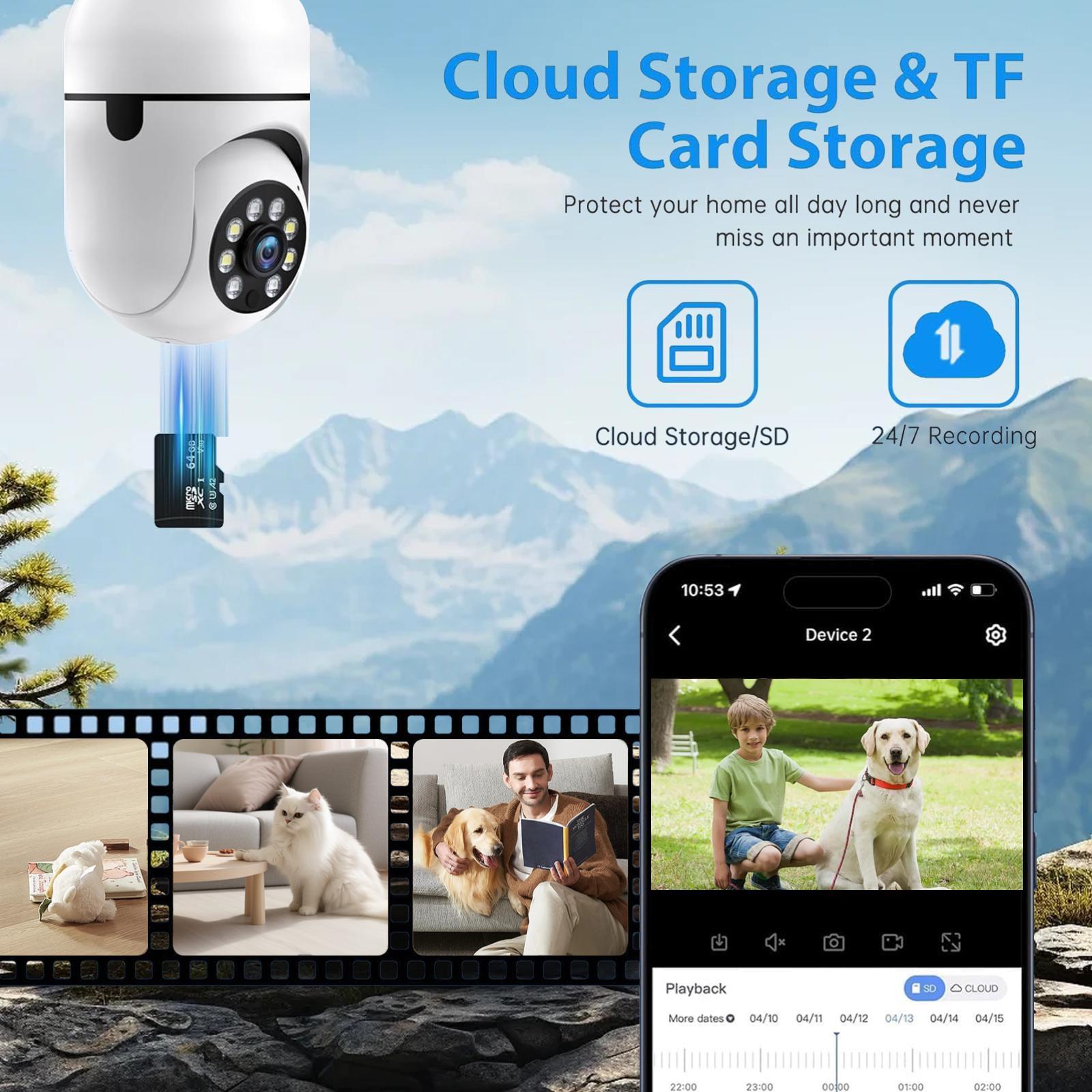 Hawkray AI Camera 2K Quad HD One Key Automatic Alarm 911 AlarmMonitoring Full Color Day Night Surveillance Camera with Face Recognition and Mobile Tracking