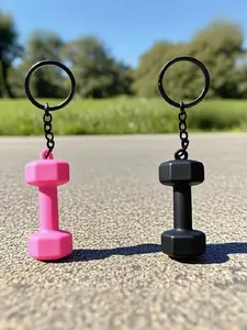 Mini Dumbbell Keychain Set, Fitness Gym Lover Weightlifting Keyring, Backpack Charm, Stylish Keychain, 2 Piece Set, Ideal Gift for Workout Enthusiasts