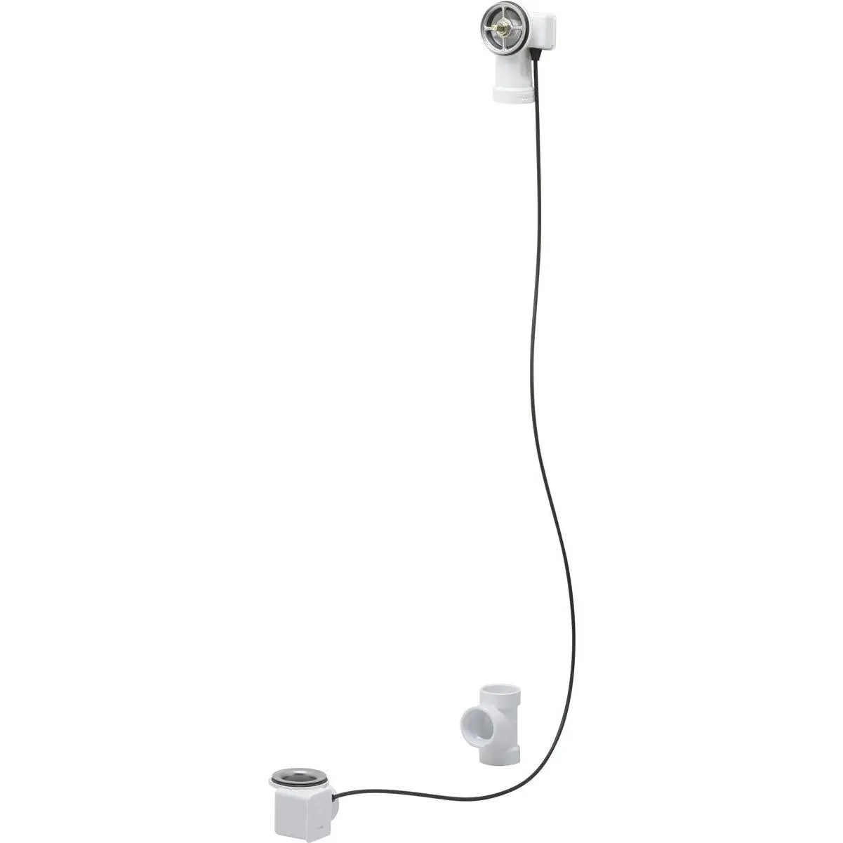 Geberit bathtub drain with turn handle actuation, d52, length 150 cm