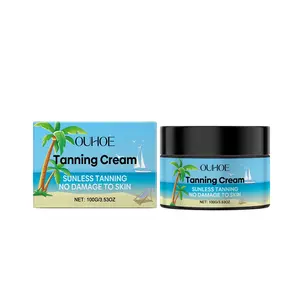OUHOE Tanning Cream | Coconut Oil Shea Butter Sunless Tanner, Bronzing Lotion, Gentle for Sensitive Skin, Natural Bronze Hydrating Self Tanning Lotion, Moisturizing Tanning Cream