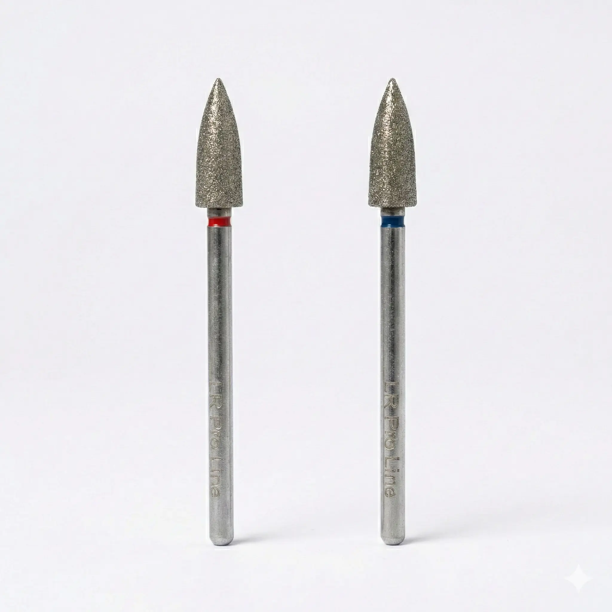 LR PRO LINE Diamond Pointed Nail Drill Bit - Professional E-File Tool for Russian Manicure, Cuticle Prep - Fine & Medium Grit, 3/32" Shank, Cleans Nail Sidewalls