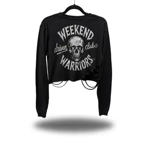 WEEKEND WARRIORS ROAD RASH CROP LONG SLEEVE TEE