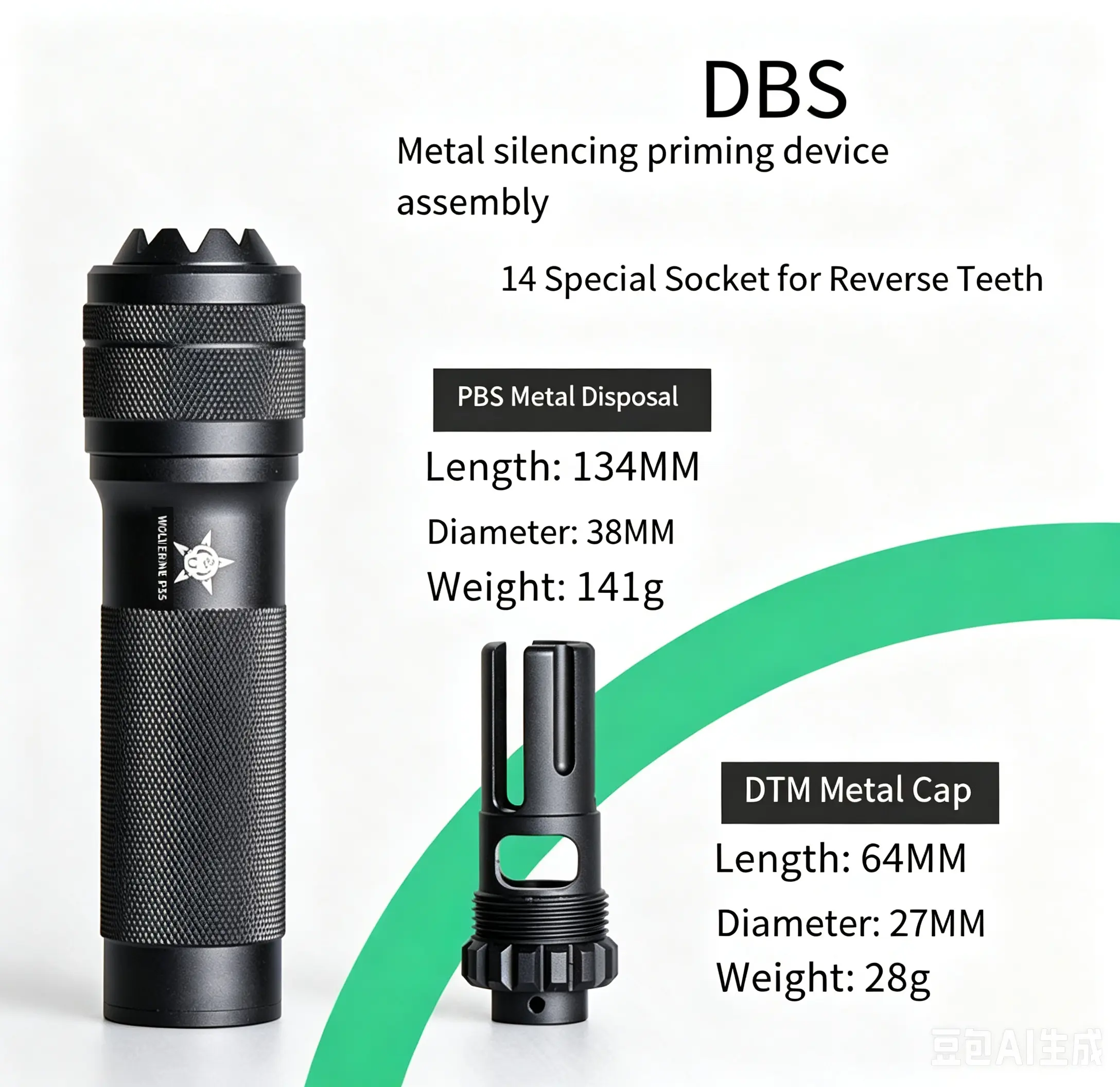 Automotive metal rapid noise reduction cover assembly, connecting parts for car wash and maintenance water guns