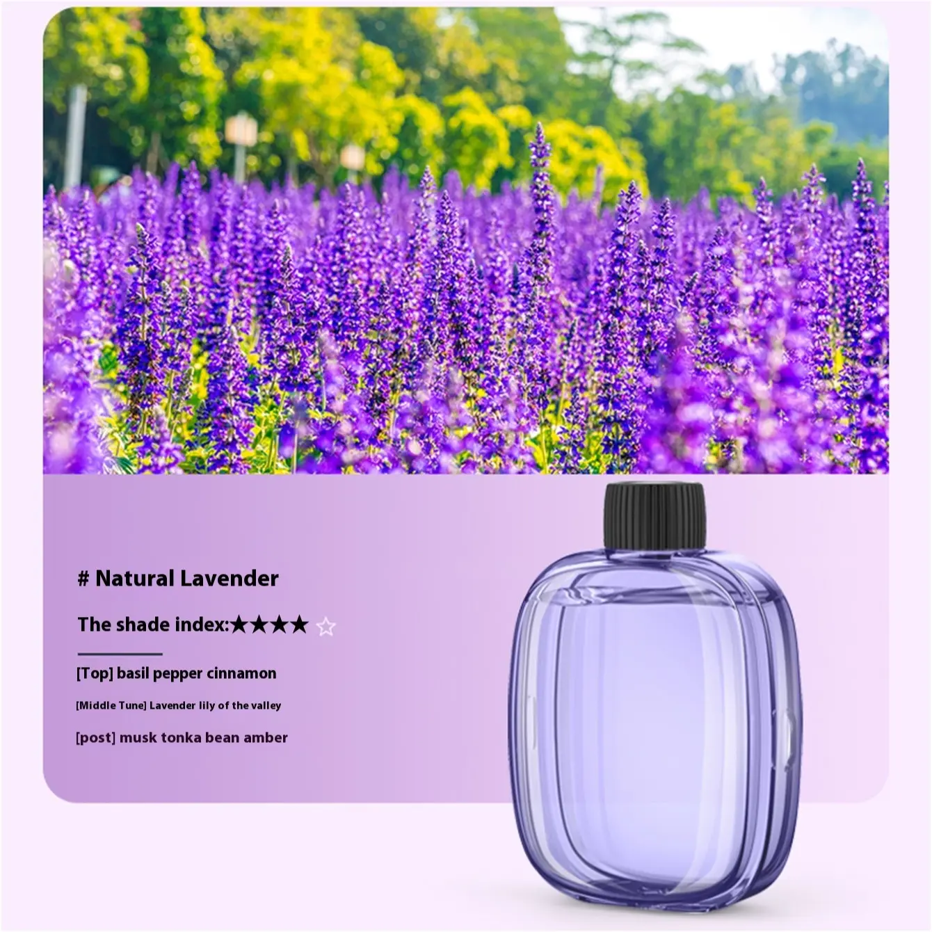 50ML Lavender Diffuser Essential Oil Humidifier Mist Spray, Aromatherapy Scent Diffuser, Aromatherapy Fragrance Candle, Aroma Scented Floral, Liquid Form, Calming Home Fragrance, Home & Office Use, Aromatherapy Home Fragrances