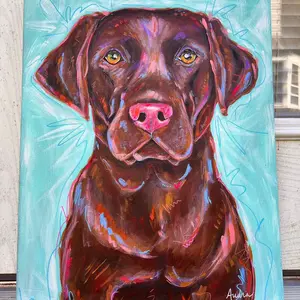 Chocolate  Lab Painting 16x20 Original