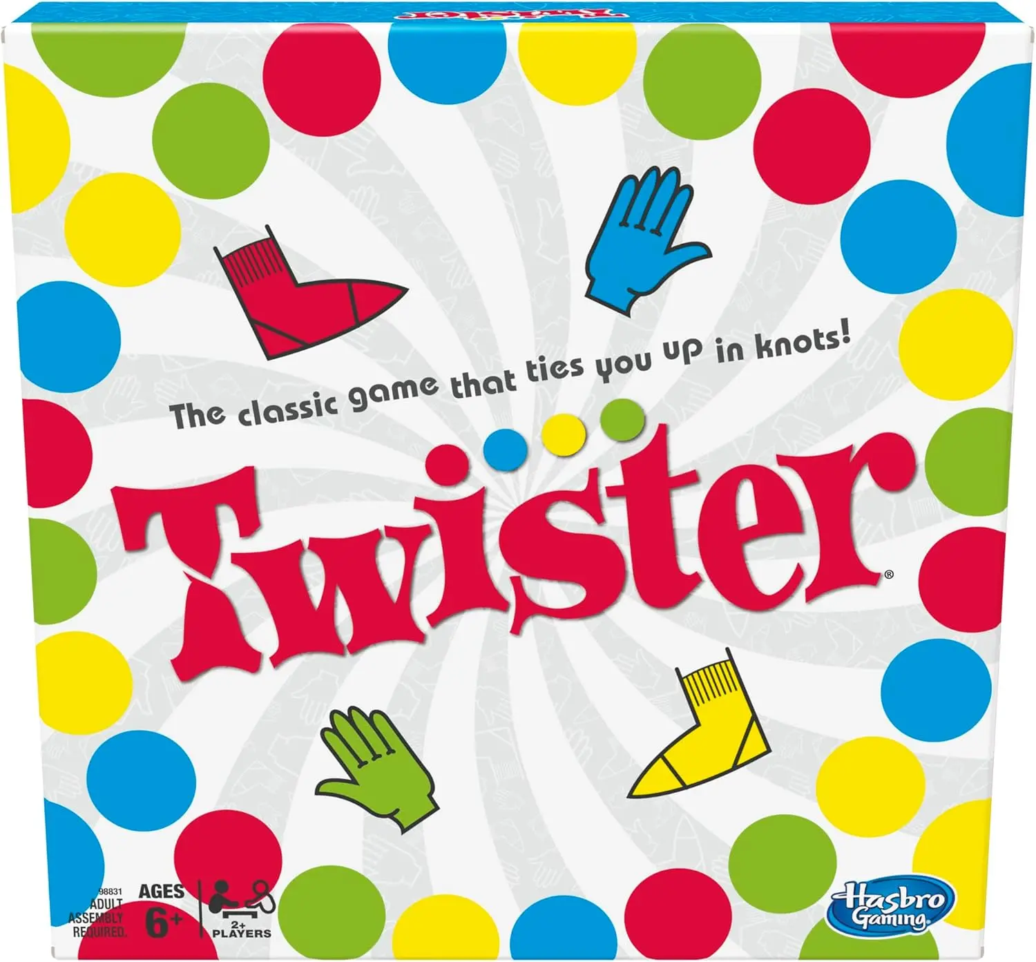 Twister Party Classic Board Game for 2 or More Players,Indoor and Outdoor Game for Kids and Up,Packaging May Vary