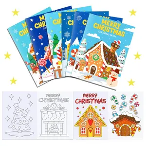 12pcs, Christmas-themed coloring books, Christmas decoration doodle books, gingerbread man colored DIY coloring books, DIY puzzle coloring books, adult stress-relieving coloring books, gifts for friends on Christmas, cartoon colored doodle books