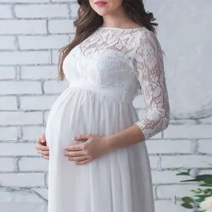 ALLITA Mother To Be Crochet Gown Floor Length Photography Clothes Fairycore
