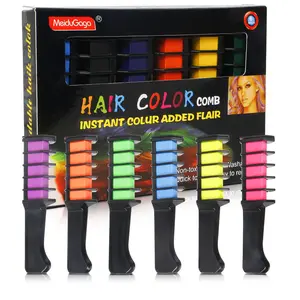 MeiduGaga 6-color disposable hair dye comb, instant color addition and creative styling, non-toxic and easy-to-wash color hair comb set
