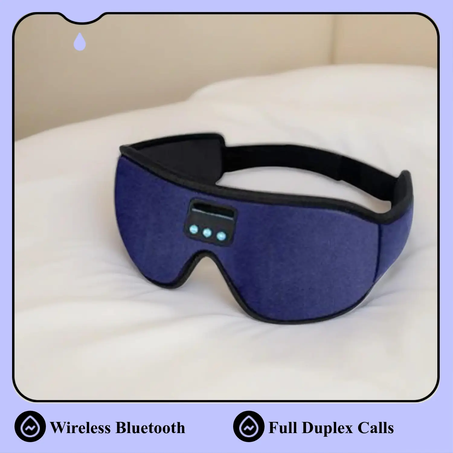 Wireless Sleep Eye Mask with Bluetooth 5.0, Full Duplex Calls, Stereo Music, Super Soft, Light-Blocking, Anti-Light Radiation, USB Charge, 8.07*4.33 in, Ideal Love Gift for Home & Festive Use (Home, Festive & Party Supplies Accessory)
