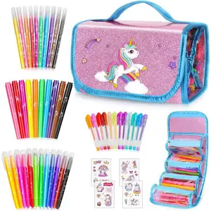 Fun Fruit-Scented Washable 44 Marker / Pen Sets with Unicorn Pencil Case - Ideal for Kids' Art, Crafts, Coloring, Drawing and Christmas Gifts for Girls, Daughter