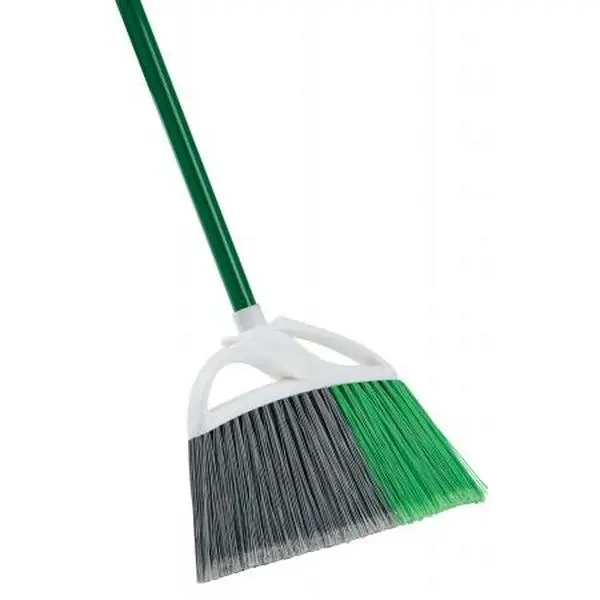 212 MAIN Large Precision Angle Broom - 12" Large Sweep Surface, Steel Handle, Synthetic Resin Head, 74 Tufts, 2 Color Bands, Handheld Home Care Cleaning Tool
