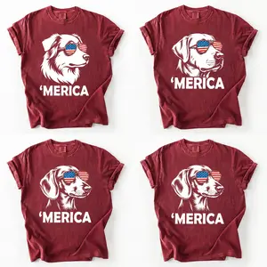 Comfort Colors 50+ Dog Funny 4th Of July Shirt, Merica Golden Retriever Tee, Patriotic Australian Shepherd Dog Shirt, Labrador Retriever Mom Gift, Dachshund Lover Graphic T-Shirt, USA 4th Of July Tee – DPCLICK