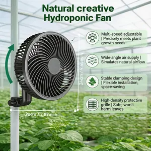 6” Clip Fan 320CFM Turbo Airflow, 10 Speeds Quiet 28dB, 90° Oscillating Desk Fan with Strong Clamp for Grow Tent, Bedroom & Office