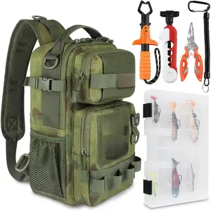 Small Fishing Backpack Fishing Sling Bag with 3600 Tackle Box Small Tackle Backpack with Tool Set Green : Sports & Outdoors