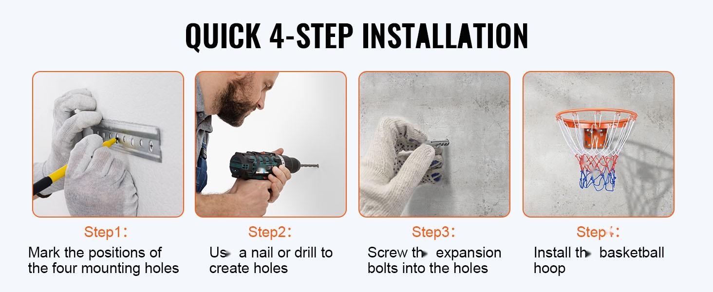 18-Inch Indoor Outdoor Basketball Rim Replacement Kit: Heavy Duty Q235 Steel Flex Rim With Net, Wall Or Door Mounted Hoop, Standard Hanging Basketball Hoop For Kids And Adults, Durable Outdoor Indoor Rim Construction 18-Inch Indoor Outdoor Basketball Rim Replacement Kit: Heavy Duty Q235 Steel Flex Rim With Net, Wall Or Door Mounted Hoop, Standard Hanging Basketball Hoop For Kids And Adults, Durable Outdoor Indoor Rim Construction
