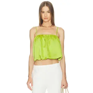 Susana Monaco Satin Bubble String Top in Chartreuse