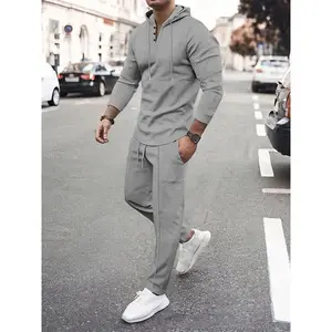 Unisex Waffle Weave Knit Hooded Jumpsuit | Relaxed Fit Thermal Lined Two-Piece | Stretch Comfort for Outdoor/Casual | #NoStyleRisk #SoftTouch