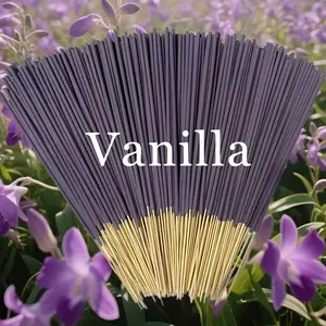 22cm Vanilla Bamboo Incense Sticks, Burns 25 Minutes, Calms Emotions, Promotes Sleep, Relieves Stress, Home Meditation, Outdoor Camping