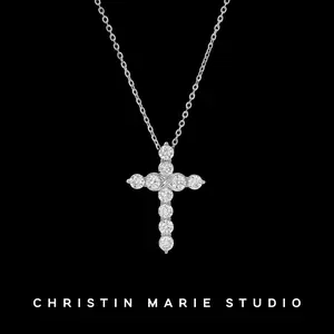 Moissanite Infinity Cross Necklace