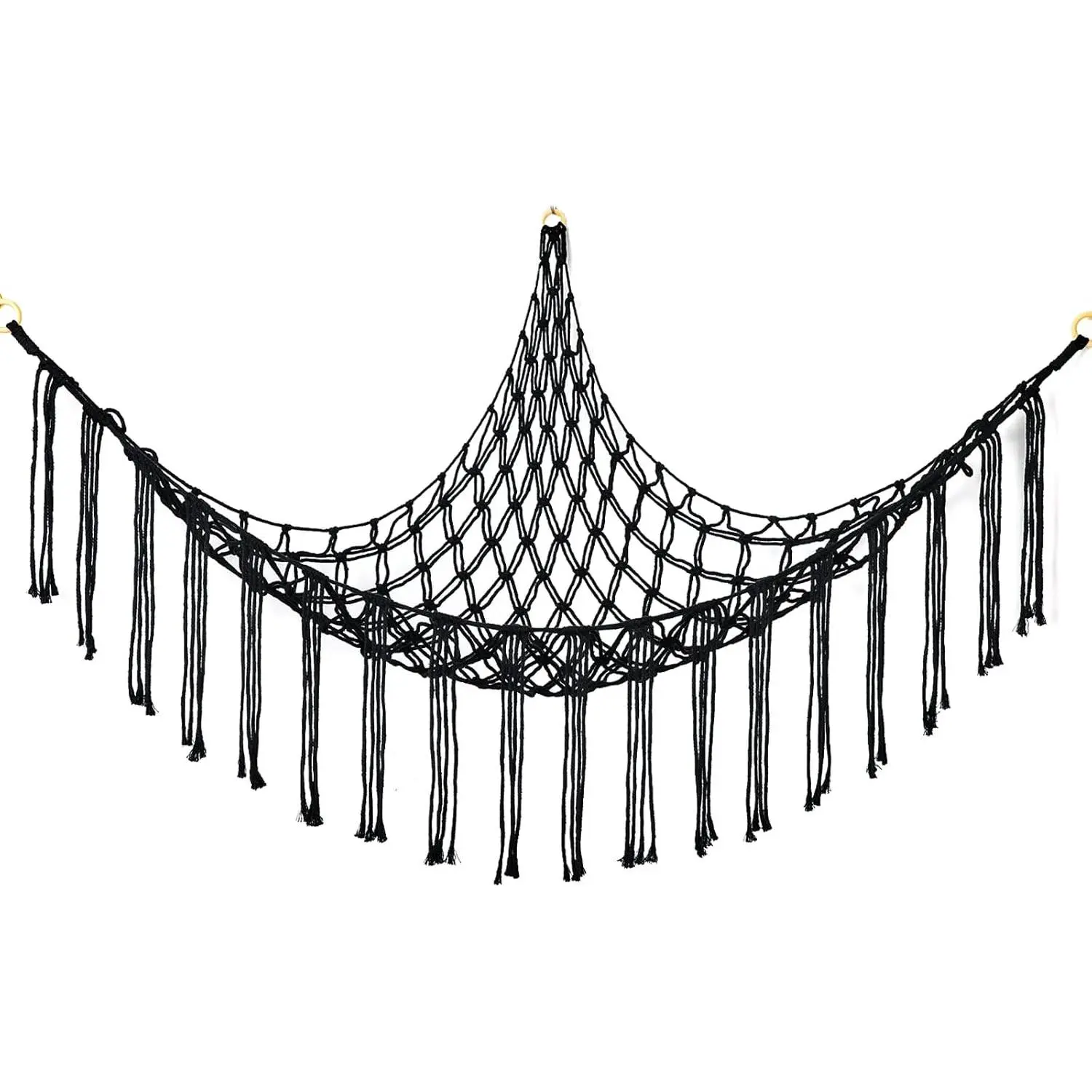 Stuffed  Hammock Corner, Hand-knitted Large Plushie Net  Hammock with Wooden Rings | Boho Cute Stuff  Storage for  & Bedroom | Mesh   Organizer Holder  Room Decor