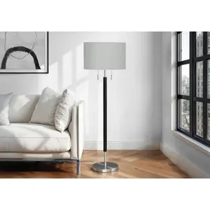 Premiere Lamps Nickel Metal, Grey Shade, Contemporary