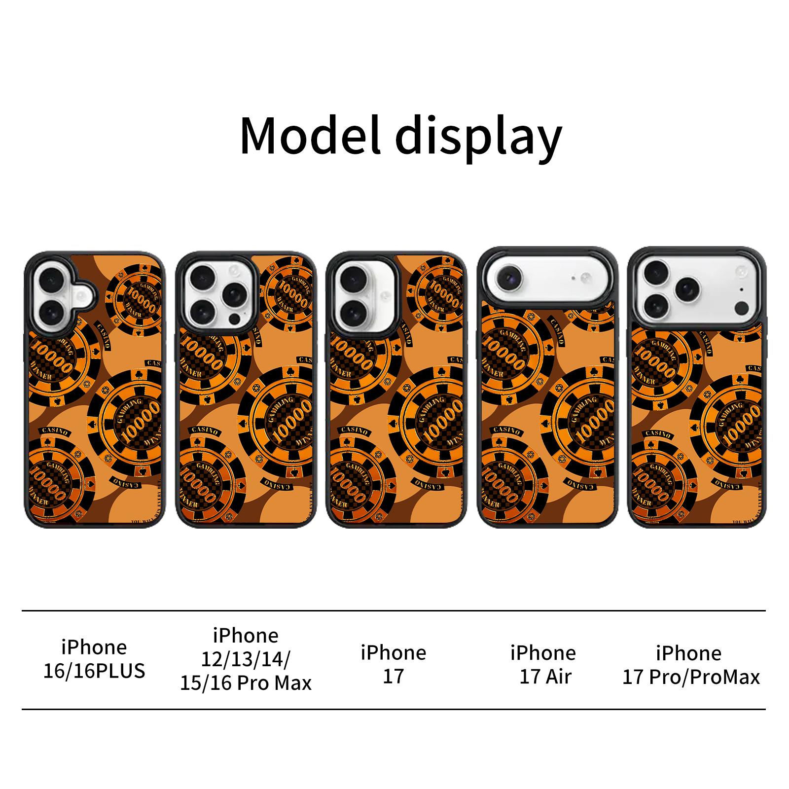 Gilded, Glittering, and Gradient "Lucky Coin" Pattern Protective Case — Compatible with iPhone 17 Pro Max/17 Air/16/15/14/13 Pro (Magnetic). Shockproof, Drop-Resistant, and Durable; Supports Wireless Charging. A Unisex Mobile Phone Protective Cover.