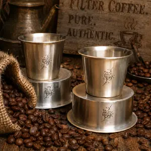Pure Brass Coffee Dabras (Durable, Food-Grade, Ideal for Home Coffee Consumption)1