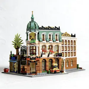 Hotel Street Scene Building Blocks Set, DIY Assembly Educational Toy, Creative Playset for Ages 14+, Perfect for Christmas Gifts