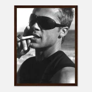 Brad Pitt Deadpool Fight Club Minimalist Movie Poster - Chic Wooden Frame Gift For Fans - Semi-Glossy Vintage Art Decor